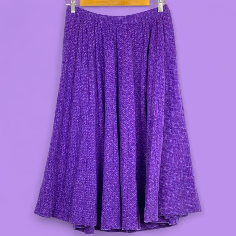 Vtg Purple Pleated Skirt